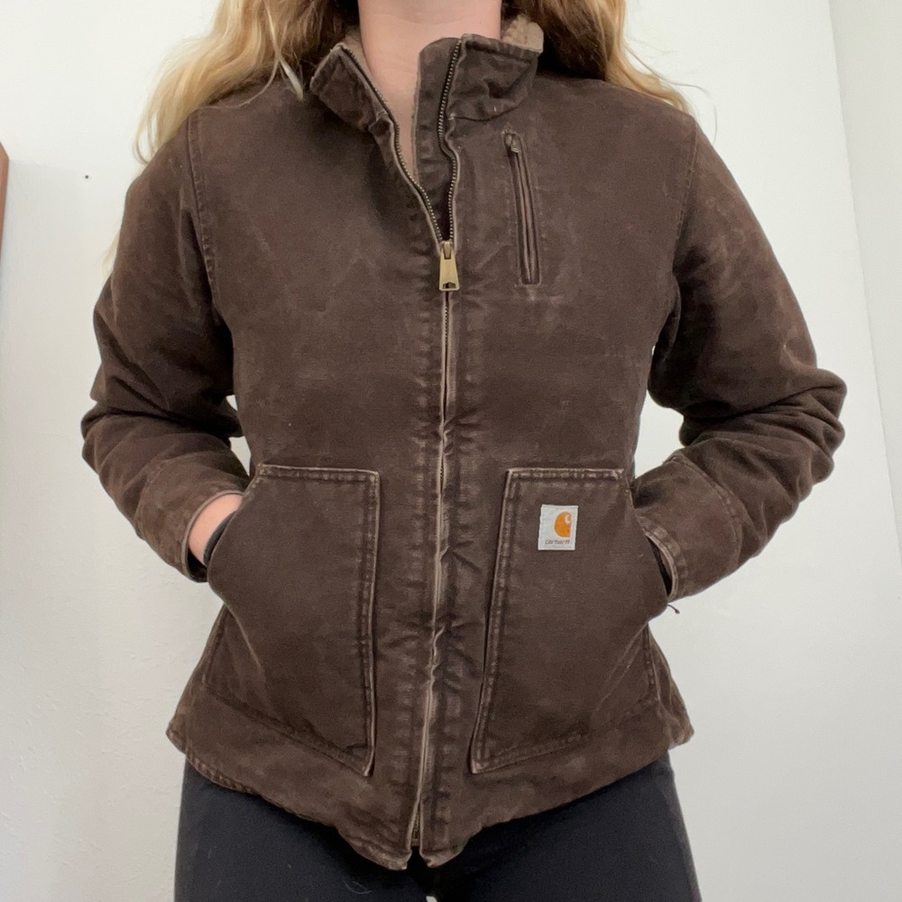 Brown Sherpa Carhartt Jacket